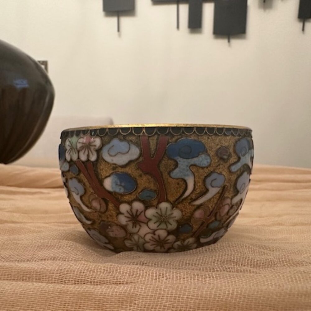 Vintage Chinese Coisonne Trinket Bowl